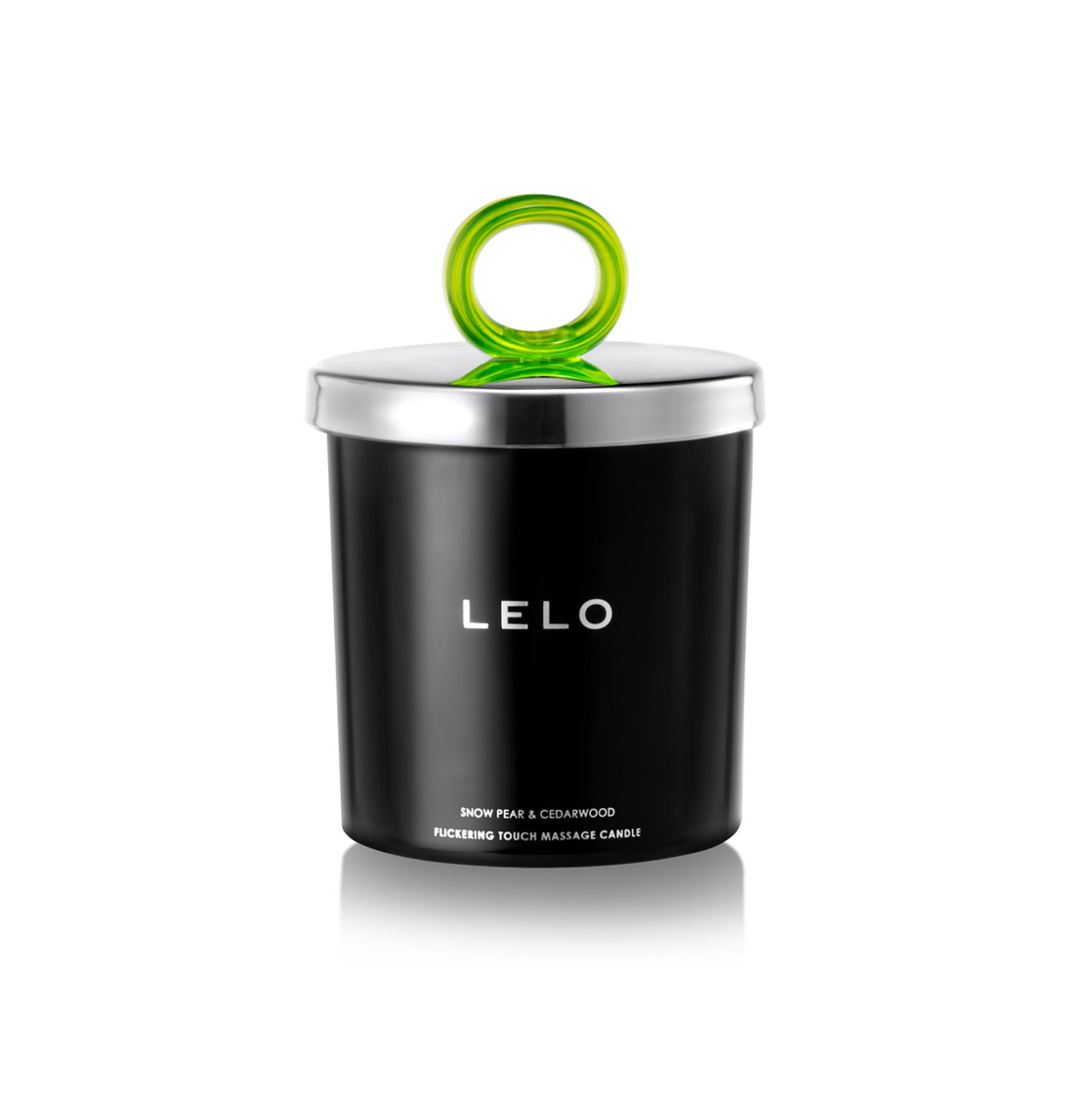 Lelo Snow Pear & Cedarwood Massagekerze mit flackerndem Docht